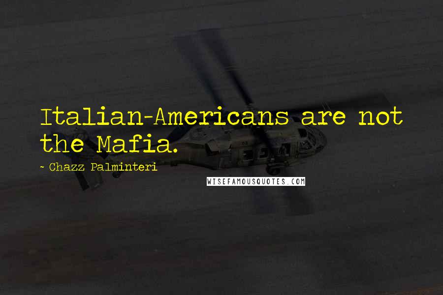 Chazz Palminteri Quotes: Italian-Americans are not the Mafia.