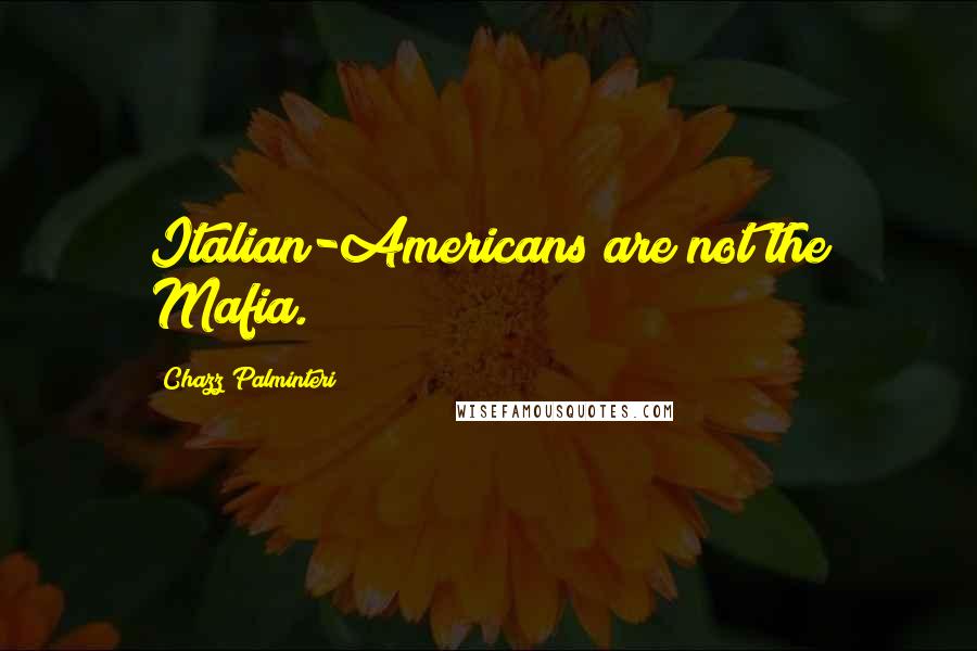 Chazz Palminteri Quotes: Italian-Americans are not the Mafia.
