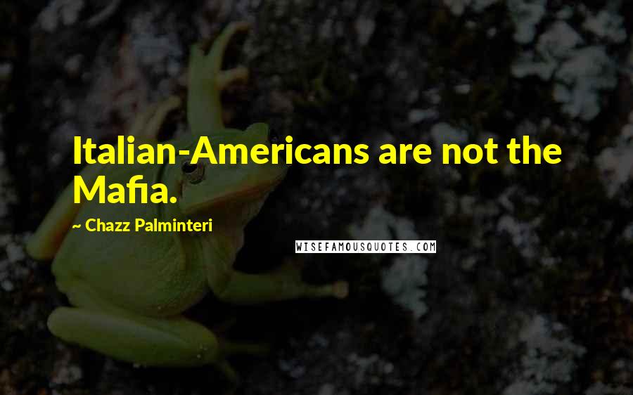 Chazz Palminteri Quotes: Italian-Americans are not the Mafia.