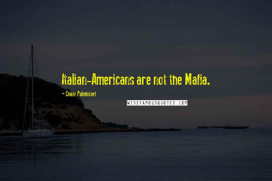Chazz Palminteri Quotes: Italian-Americans are not the Mafia.