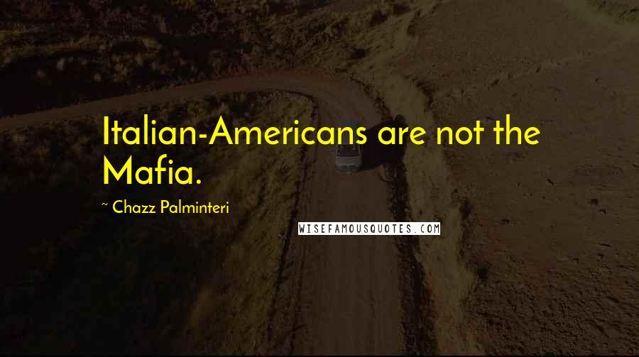 Chazz Palminteri Quotes: Italian-Americans are not the Mafia.