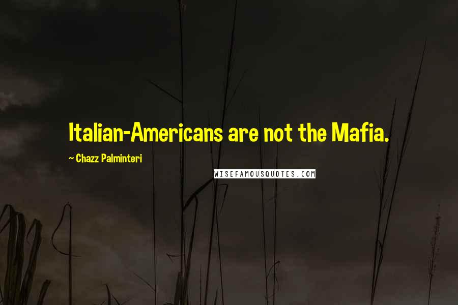 Chazz Palminteri Quotes: Italian-Americans are not the Mafia.