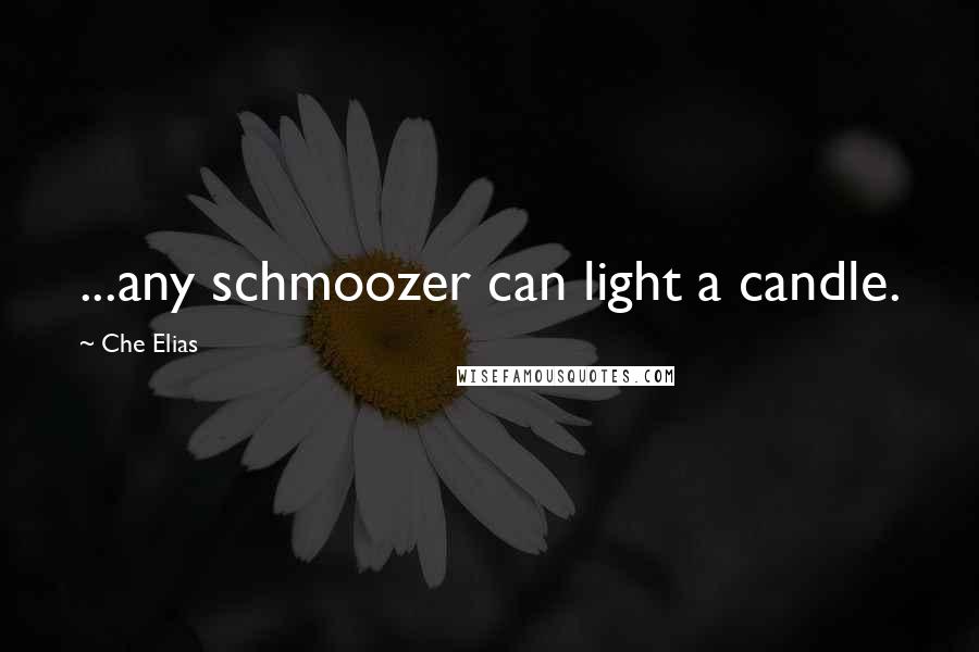Che Elias Quotes: ...any schmoozer can light a candle.
