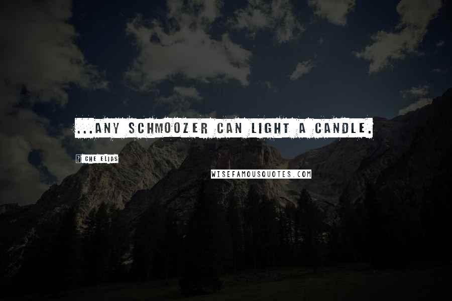 Che Elias Quotes: ...any schmoozer can light a candle.