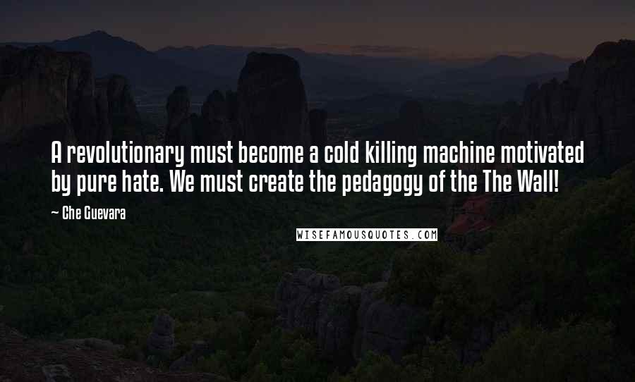 Che Guevara Quotes: A revolutionary must become a cold killing machine motivated by pure hate. We must create the pedagogy of the The Wall!