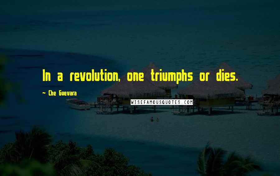 Che Guevara Quotes: In a revolution, one triumphs or dies.