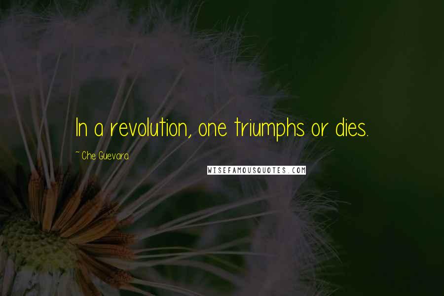 Che Guevara Quotes: In a revolution, one triumphs or dies.
