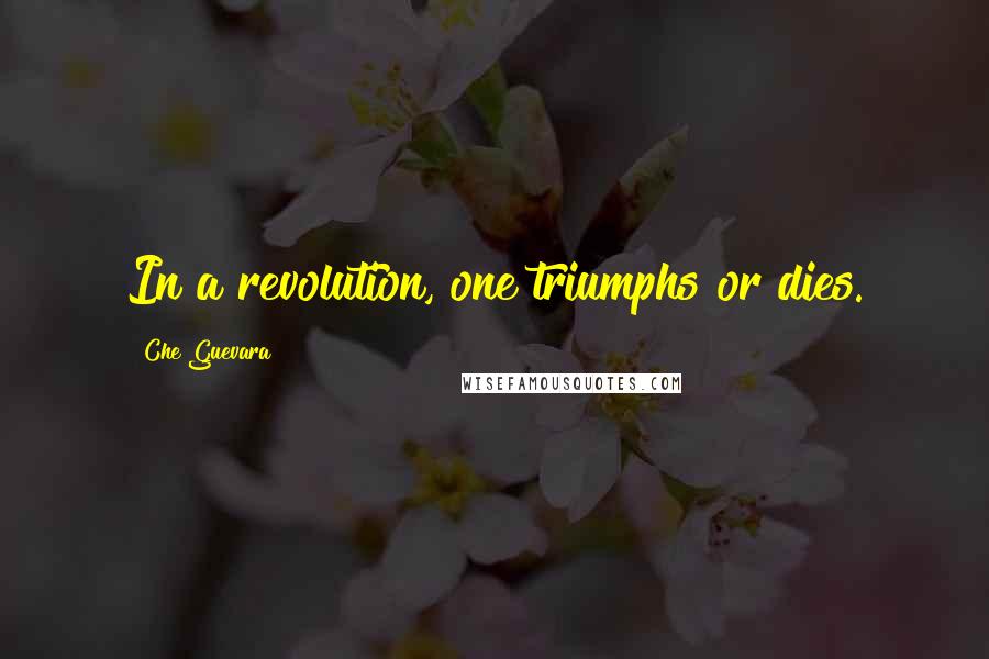 Che Guevara Quotes: In a revolution, one triumphs or dies.