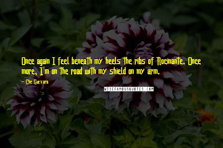 Che Guevara Quotes: Once again I feel beneath my heels the ribs of Rocinante. Once more, I'm on the road with my shield on my arm.