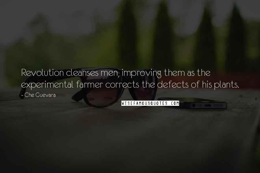 Che Guevara Quotes: Revolution cleanses men, improving them as the experimental farmer corrects the defects of his plants.