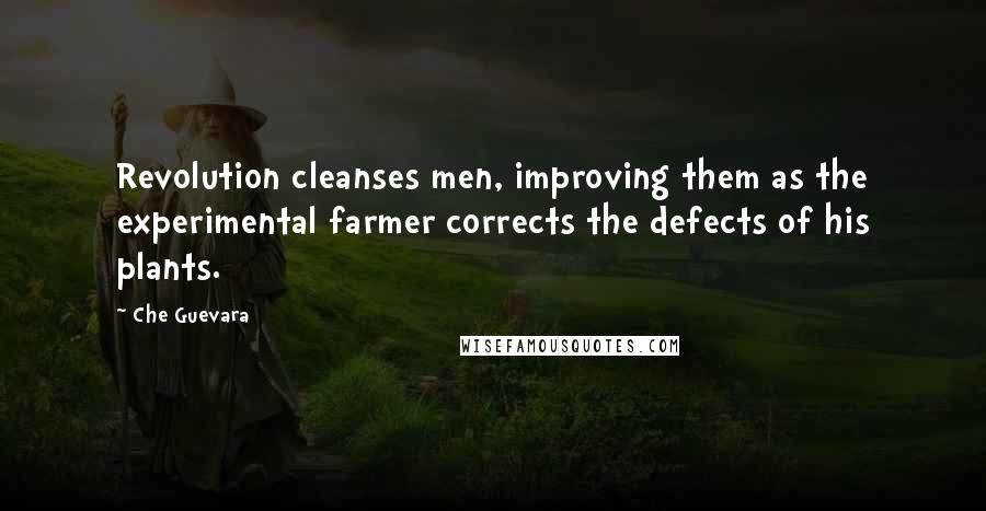 Che Guevara Quotes: Revolution cleanses men, improving them as the experimental farmer corrects the defects of his plants.