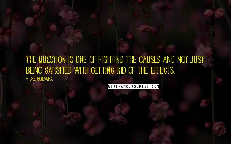 Che Guevara Quotes: The question is one of fighting the causes and not just being satisfied with getting rid of the effects.