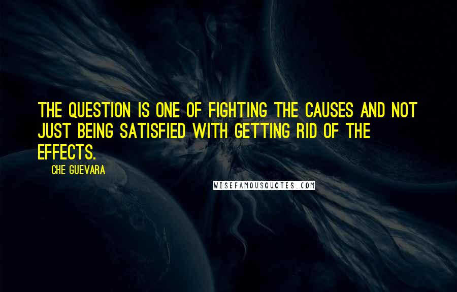 Che Guevara Quotes: The question is one of fighting the causes and not just being satisfied with getting rid of the effects.