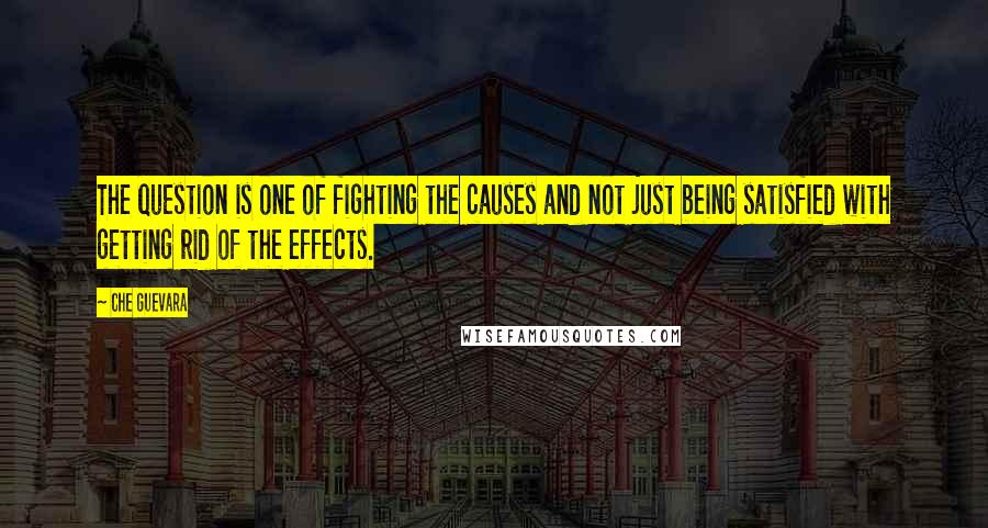 Che Guevara Quotes: The question is one of fighting the causes and not just being satisfied with getting rid of the effects.