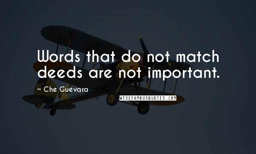 Che Guevara Quotes: Words that do not match deeds are not important.