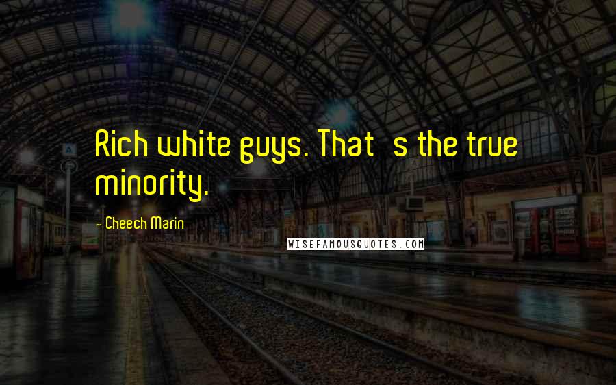 Cheech Marin Quotes: Rich white guys. That's the true minority.