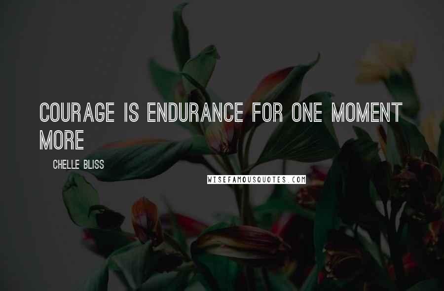 Chelle Bliss Quotes: Courage is endurance for one moment more