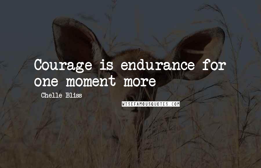 Chelle Bliss Quotes: Courage is endurance for one moment more