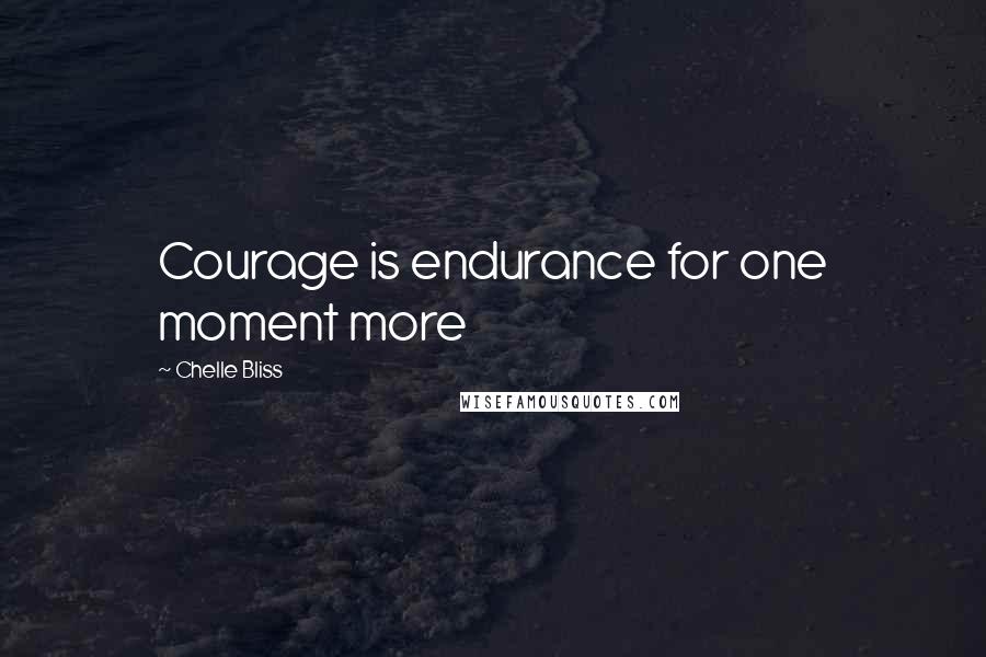 Chelle Bliss Quotes: Courage is endurance for one moment more