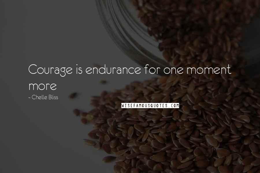 Chelle Bliss Quotes: Courage is endurance for one moment more