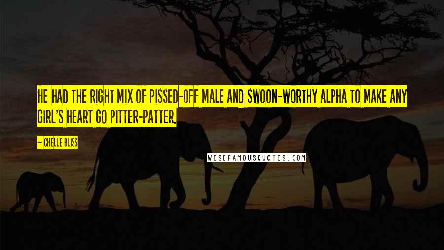 Chelle Bliss Quotes: He had the right mix of pissed-off male and swoon-worthy alpha to make any girl's heart go pitter-patter.