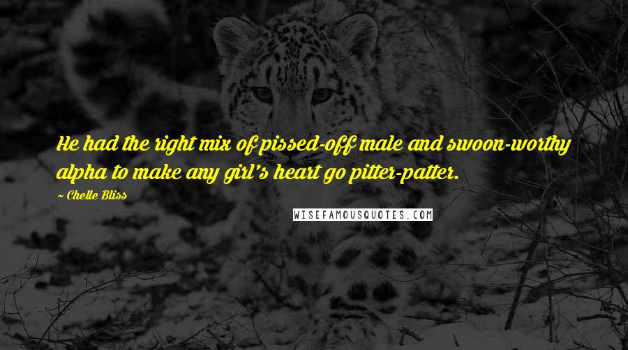 Chelle Bliss Quotes: He had the right mix of pissed-off male and swoon-worthy alpha to make any girl's heart go pitter-patter.
