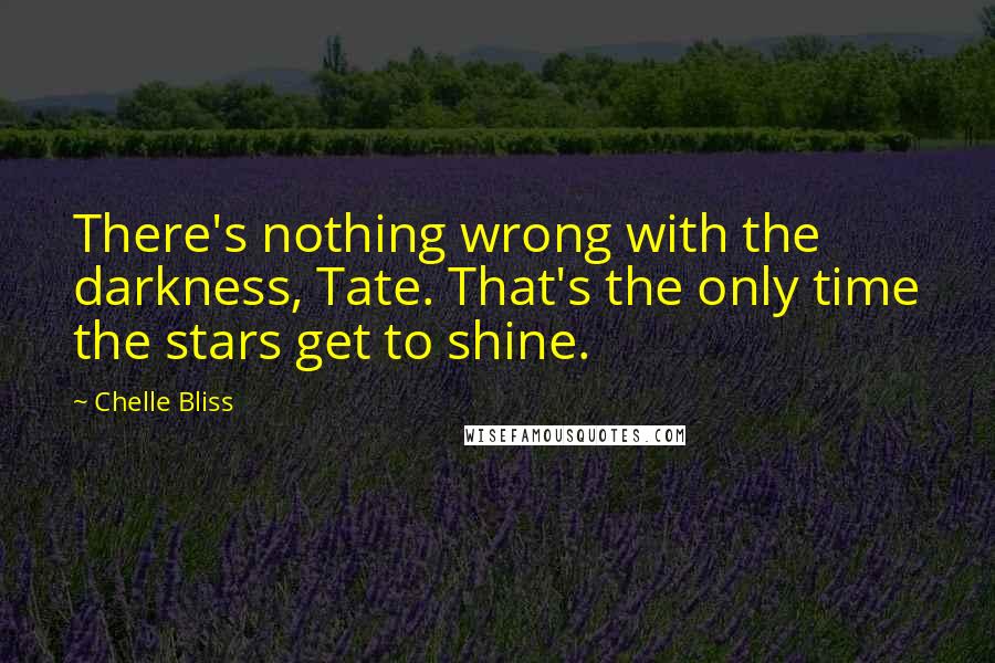 Chelle Bliss Quotes: There's nothing wrong with the darkness, Tate. That's the only time the stars get to shine.