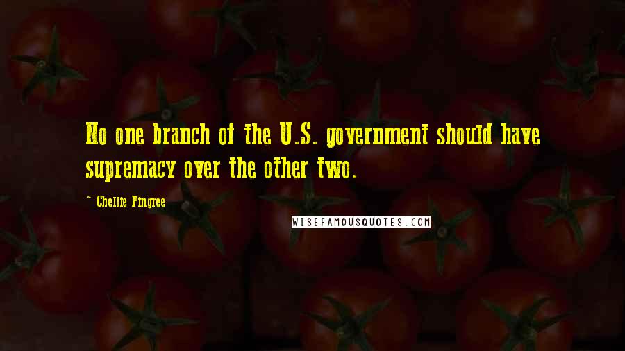 Chellie Pingree Quotes: No one branch of the U.S. government should have supremacy over the other two.