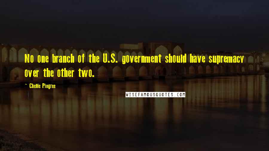 Chellie Pingree Quotes: No one branch of the U.S. government should have supremacy over the other two.