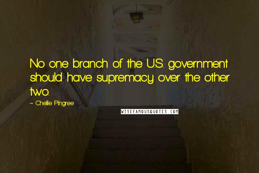 Chellie Pingree Quotes: No one branch of the U.S. government should have supremacy over the other two.