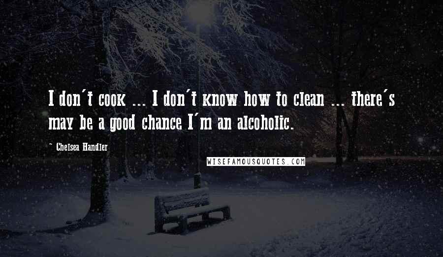 Chelsea Handler Quotes: I don't cook ... I don't know how to clean ... there's may be a good chance I'm an alcoholic.