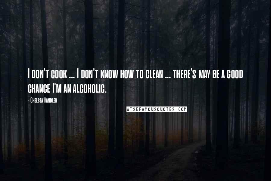 Chelsea Handler Quotes: I don't cook ... I don't know how to clean ... there's may be a good chance I'm an alcoholic.