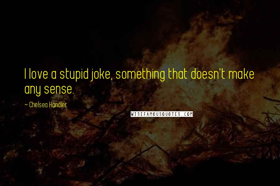 Chelsea Handler Quotes: I love a stupid joke, something that doesn't make any sense.