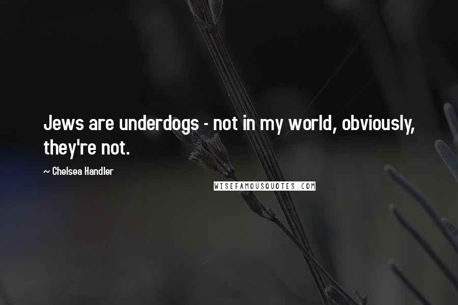 Chelsea Handler Quotes: Jews are underdogs - not in my world, obviously, they're not.
