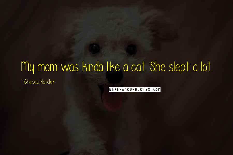 Chelsea Handler Quotes: My mom was kinda like a cat. She slept a lot.