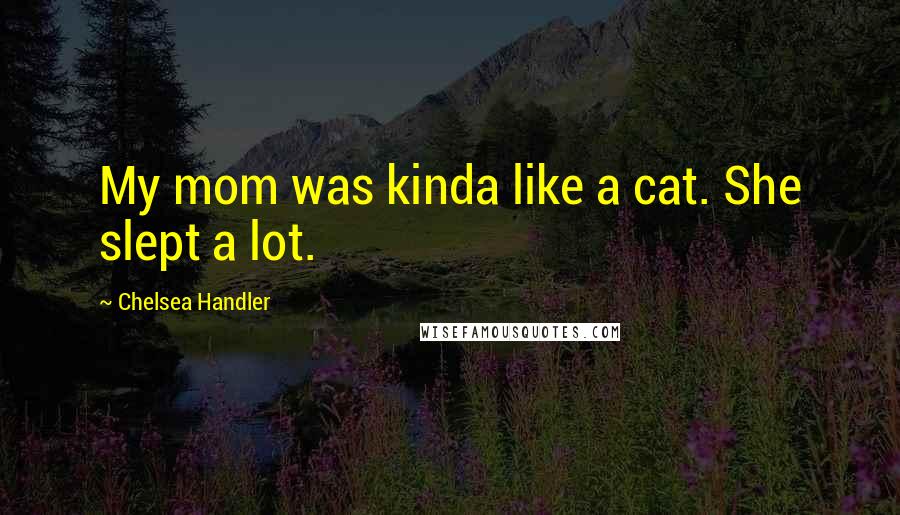 Chelsea Handler Quotes: My mom was kinda like a cat. She slept a lot.