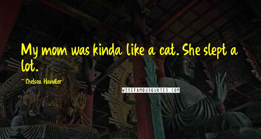 Chelsea Handler Quotes: My mom was kinda like a cat. She slept a lot.