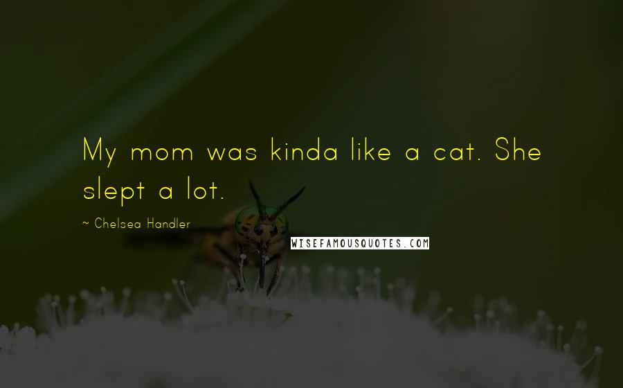 Chelsea Handler Quotes: My mom was kinda like a cat. She slept a lot.