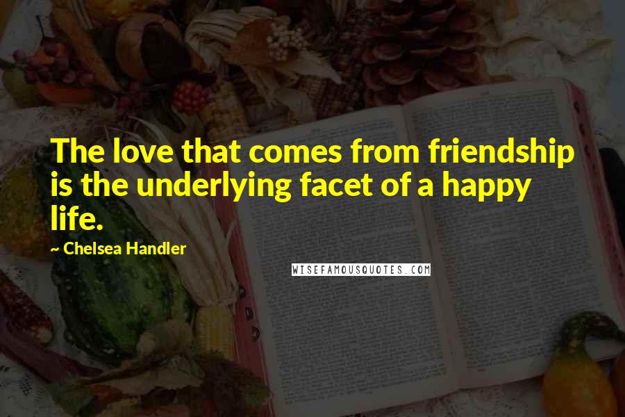 Chelsea Handler Quotes: The love that comes from friendship is the underlying facet of a happy life.