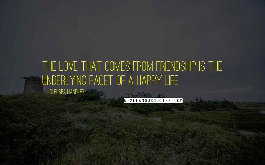 Chelsea Handler Quotes: The love that comes from friendship is the underlying facet of a happy life.