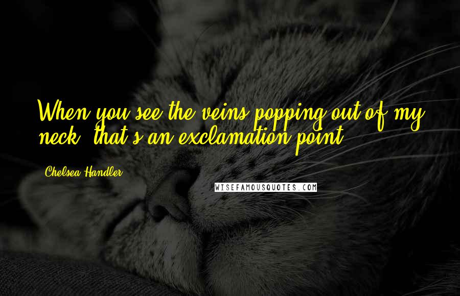 Chelsea Handler Quotes: When you see the veins popping out of my neck, that's an exclamation point.