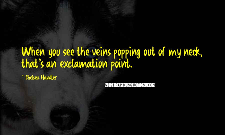 Chelsea Handler Quotes: When you see the veins popping out of my neck, that's an exclamation point.