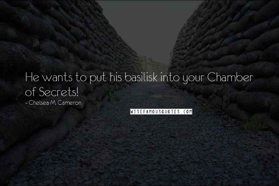 Chelsea M. Cameron Quotes: He wants to put his basilisk into your Chamber of Secrets!