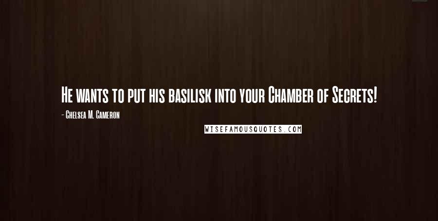 Chelsea M. Cameron Quotes: He wants to put his basilisk into your Chamber of Secrets!