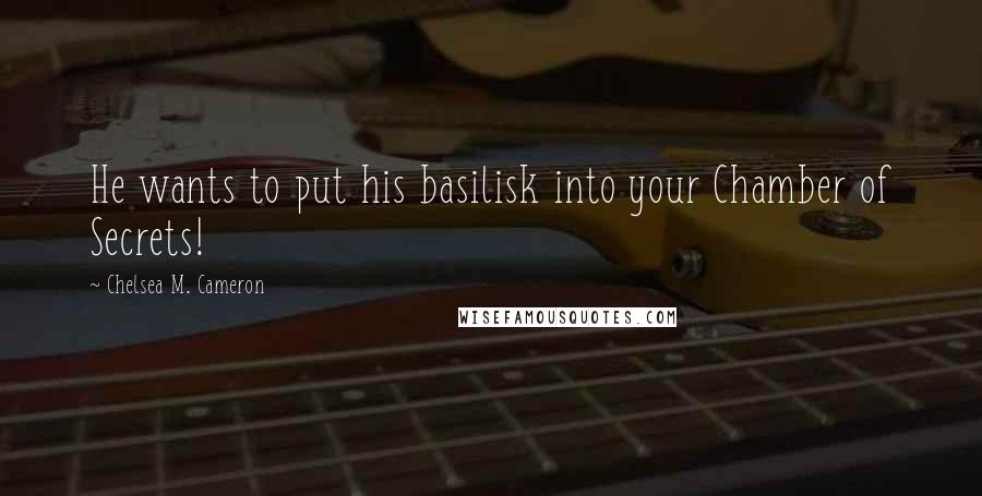 Chelsea M. Cameron Quotes: He wants to put his basilisk into your Chamber of Secrets!
