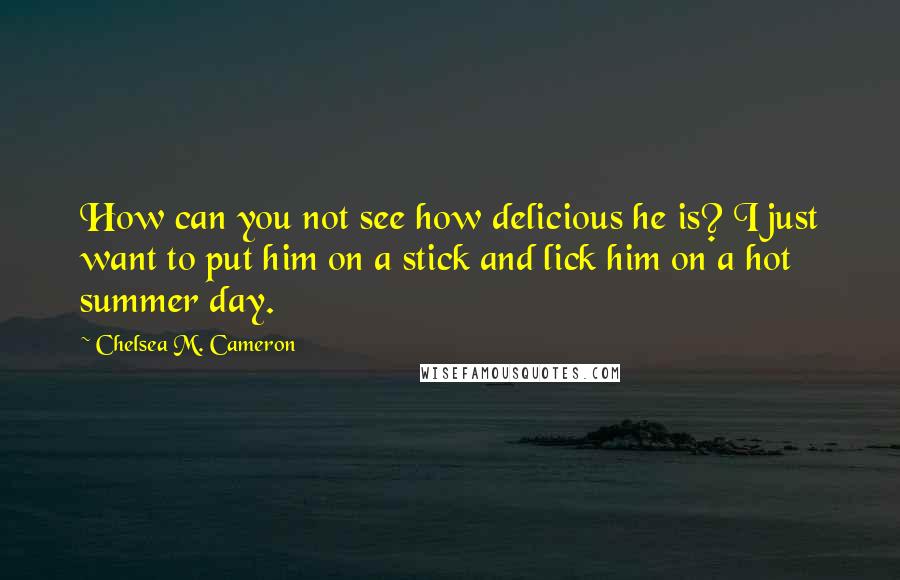 Chelsea M. Cameron Quotes: How can you not see how delicious he is? I just want to put him on a stick and lick him on a hot summer day.