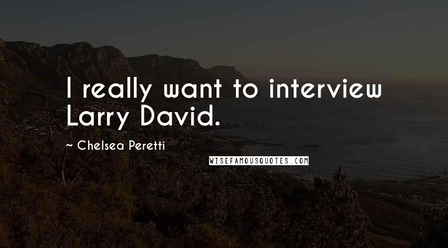 Chelsea Peretti Quotes: I really want to interview Larry David.