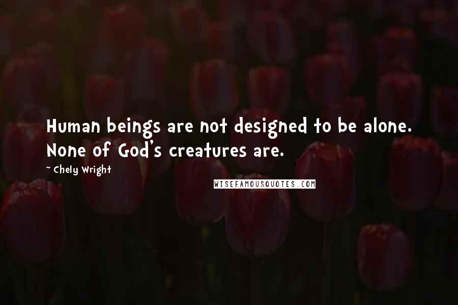 Chely Wright Quotes: Human beings are not designed to be alone. None of God's creatures are.