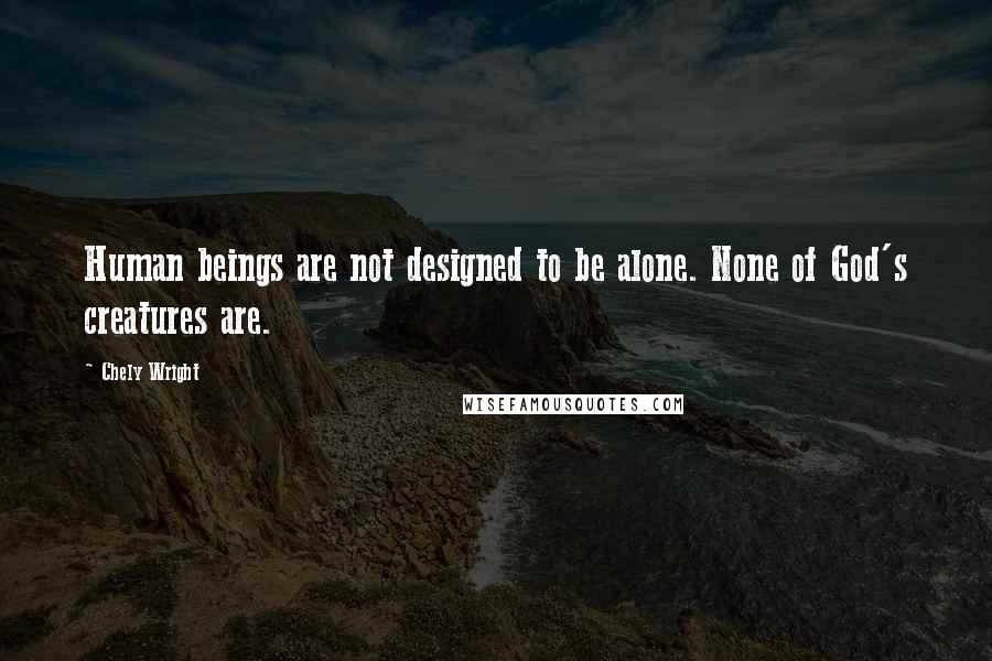 Chely Wright Quotes: Human beings are not designed to be alone. None of God's creatures are.