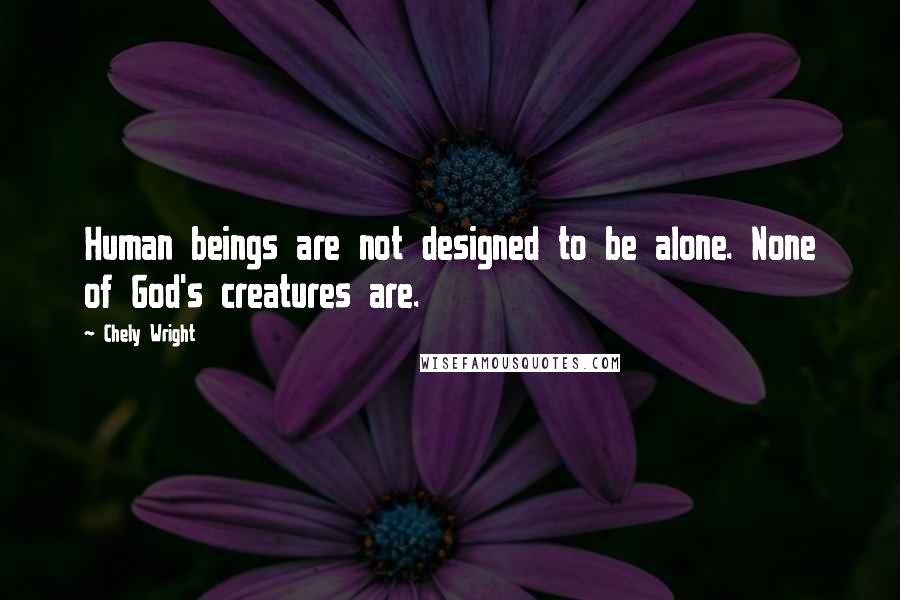 Chely Wright Quotes: Human beings are not designed to be alone. None of God's creatures are.